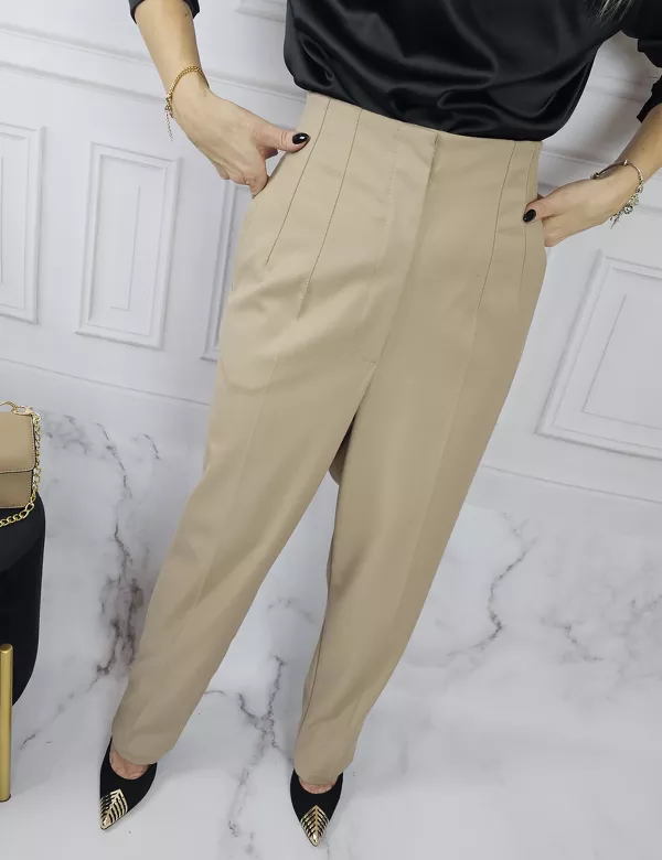 Eleganckie spodnie z przeszyciami i kieszeniami
